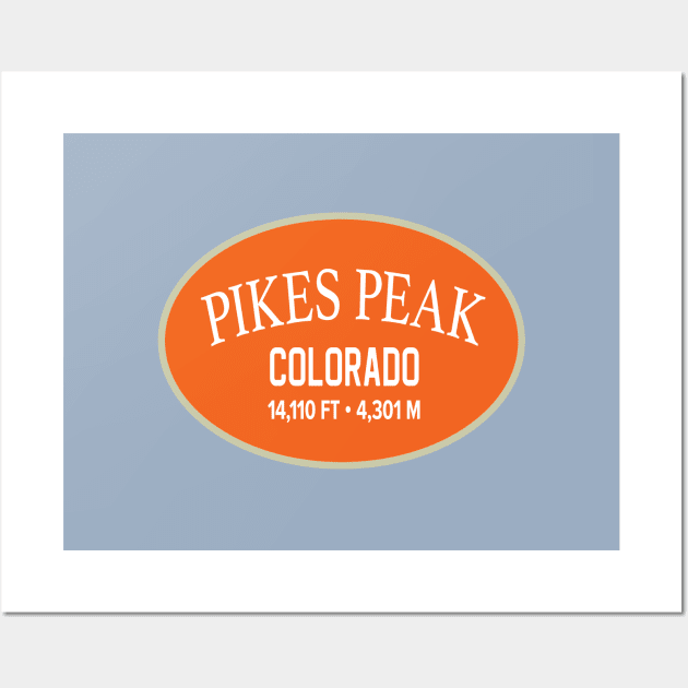 Pikes Peak Colorado Orange Oval Wall Art by TGKelly